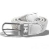 Surprizeshop white woven golf belt new buckle