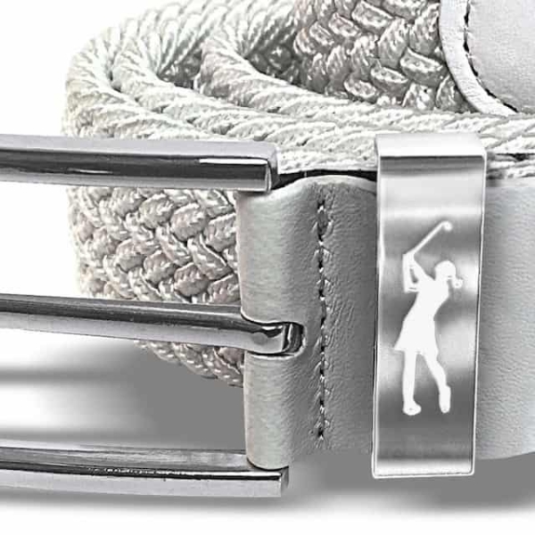 Surprizeshop white woven golf belt new buckle - Afbeelding 2