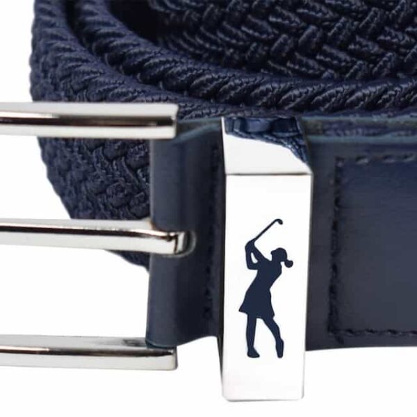 Surprizeshop navy woven belt new buckle - Afbeelding 2