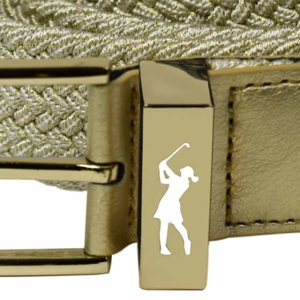 Surprizeshop metallic gold woven belt new buckle - Afbeelding 2