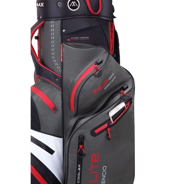 Big max dri lite Silencio cart bag charcoal white black red - Afbeelding 5