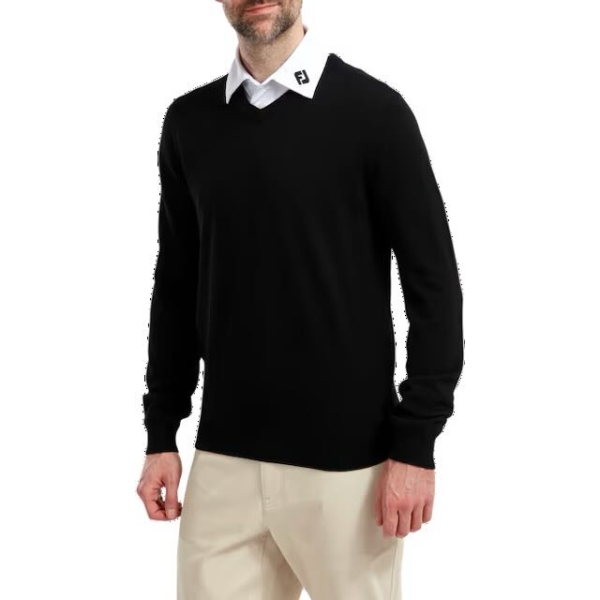 Footjoy wool blend v-neck pullover black