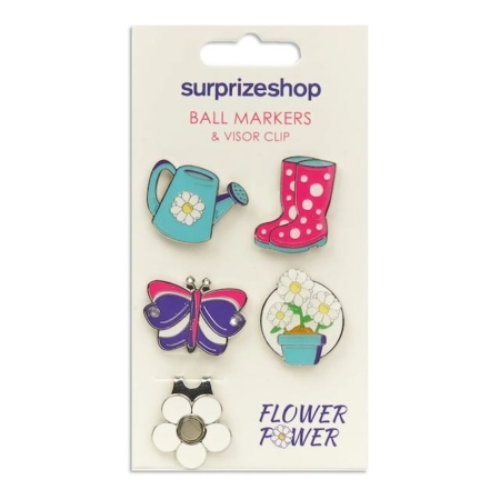 Surprizeshop flower power ball markers en visor clip