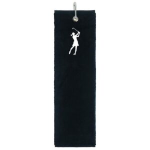 Surprizeshop trifold towel lady golfer black