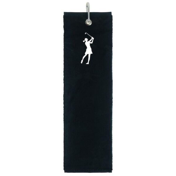 Surprizeshop trifold towel lady golfer black
