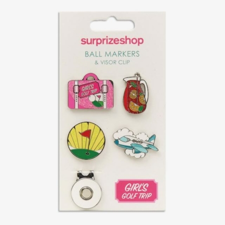 Surprizeshop girls golf trip ball markers en visor clip