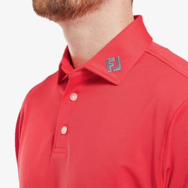 Footjoy stretch piqué heren golf polo hibiscus - Afbeelding 5