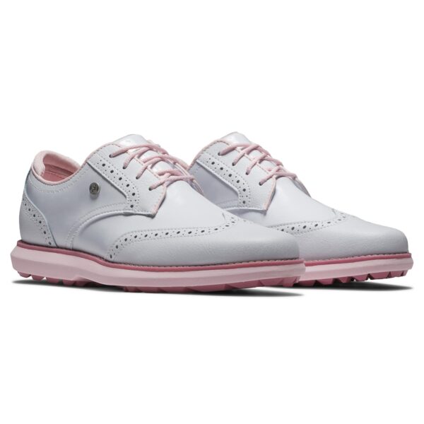 Footjoy Traditions dames golfschoen wit roze - Afbeelding 4