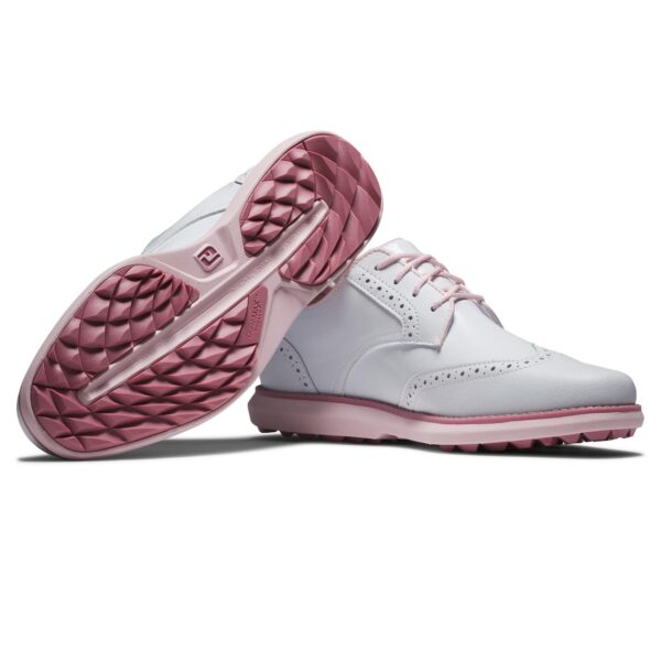 Footjoy Traditions dames golfschoen wit roze - Afbeelding 3