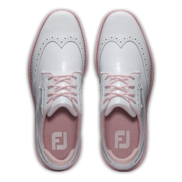 Footjoy Traditions dames golfschoen wit roze - Afbeelding 2