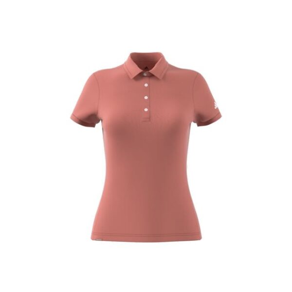 Adidas dames golf polo korte mouw warm clay - Afbeelding 9