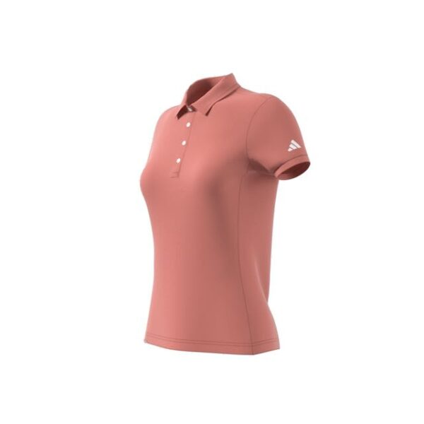 Adidas dames golf polo korte mouw warm clay - Afbeelding 3