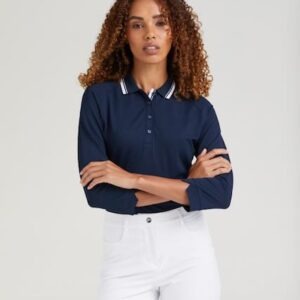 Ping Lindsey dames golf polo met driekwart mouw navy