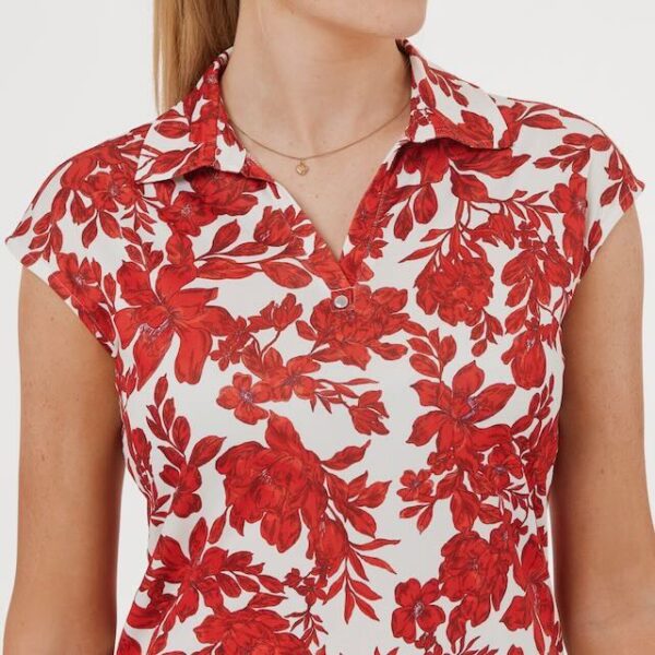 Func Factory Alice golf top red flowers - Afbeelding 3