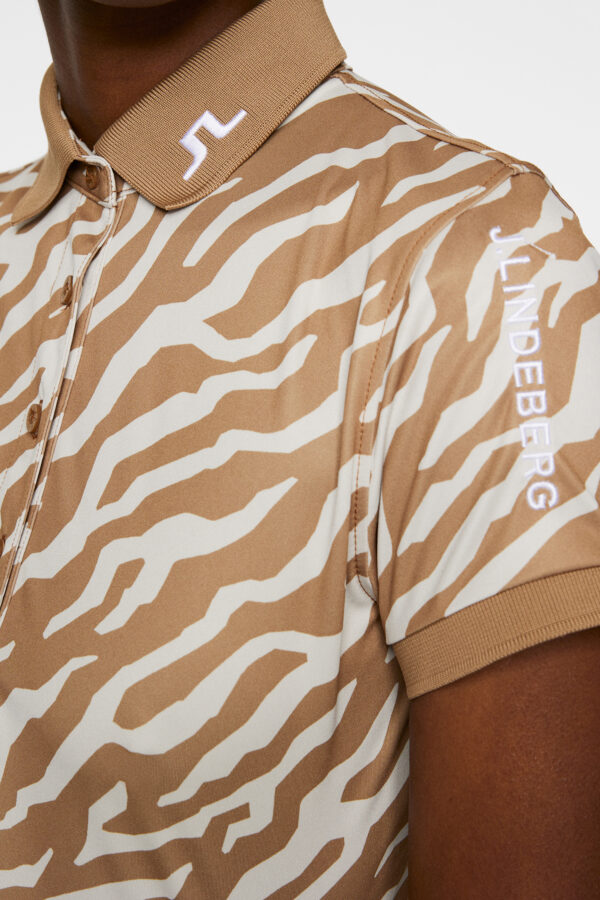 J. Lindeberg tour tech dames golf polo tigers eye - Afbeelding 2
