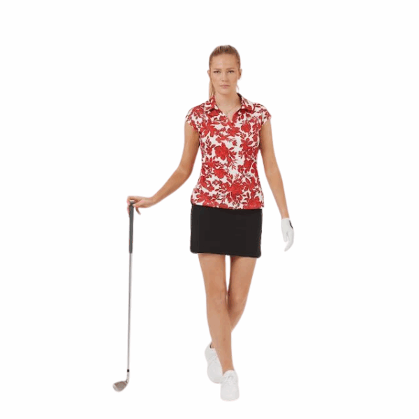 Func Factory Alice golf top red flowers