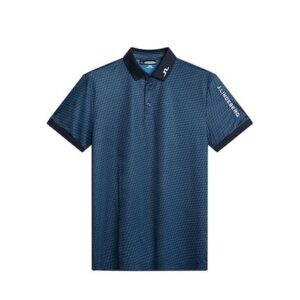 J. Lindeberg heren golf polo tour tech print - shadow bridge navy