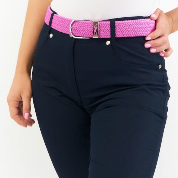 Surprizeshop woven belt new buckle azalea pink - Afbeelding 4