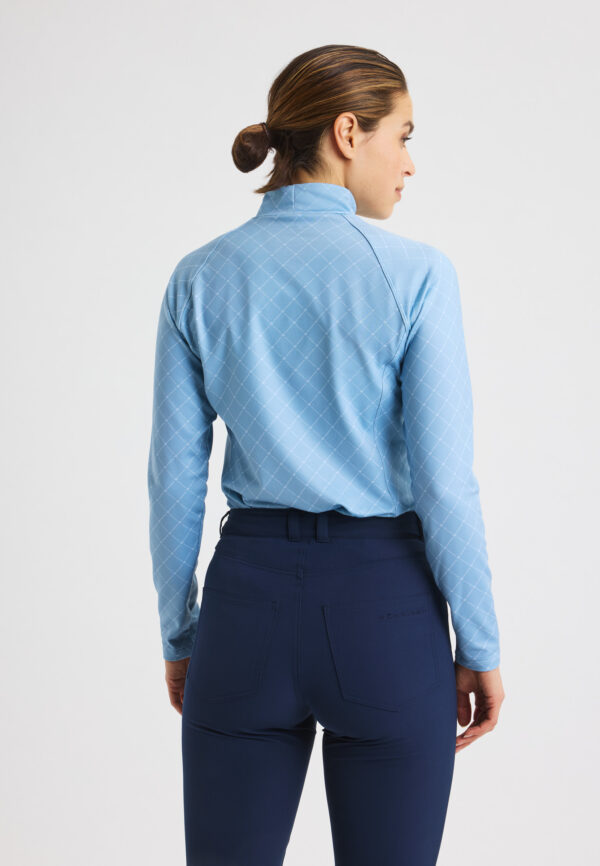 Röhnisch warm high collar top print dove blue
