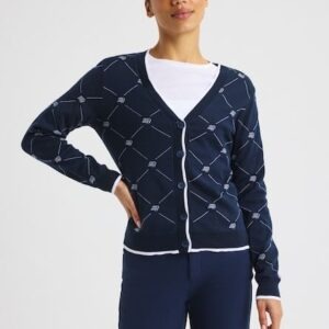Röhnisch logo cardigan navy