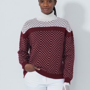 Daily sports Roll neck pullover winery dot