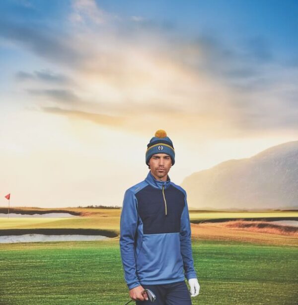 Ping Astbury insulated half zip fleece jacket blue fusion navy
