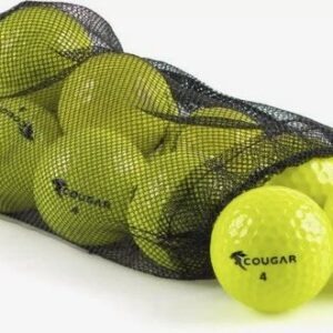 Cougar gele golfballen 12 stuks in net