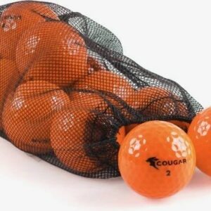 Cougar oranje golfballen 12 stuks in net