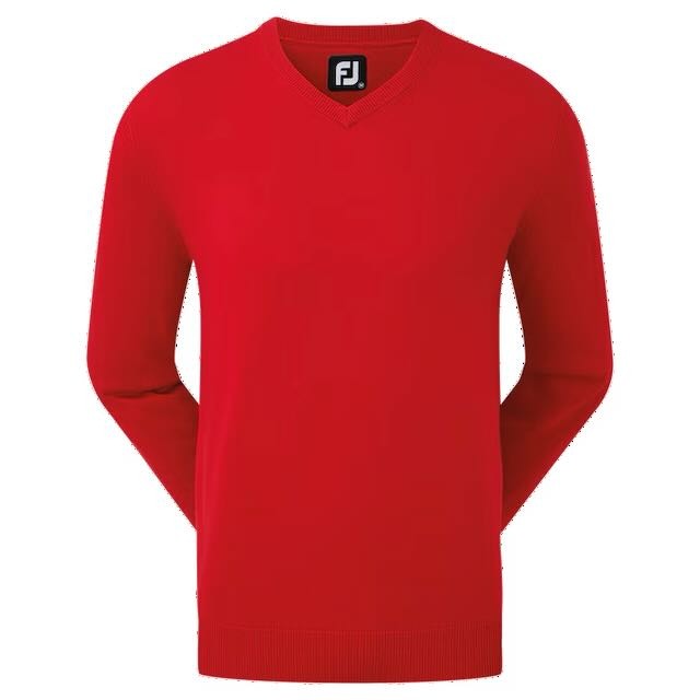 Footjoy v-neck pullover heren met het logo van Golfbaan het Woold in ton sur ton - Afbeelding 3