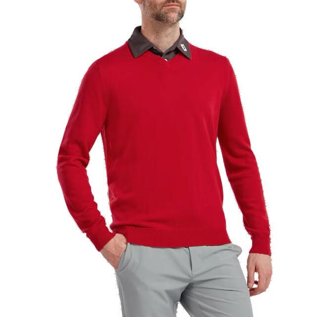 Footjoy v neck pullover red - Afbeelding 2
