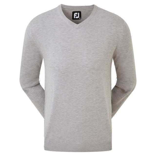 Footjoy v-neck pullover heren met het logo van Golfbaan het Woold in ton sur ton - Afbeelding 2