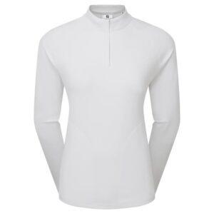 Footjoy half zip midlayer voor dames met het logo van Golfbaan het Woold in ton sur ton