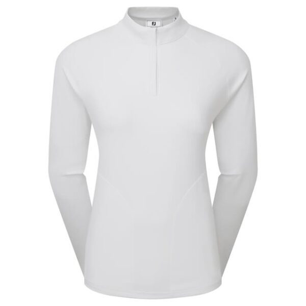 Footjoy half zip midlayer voor dames met het logo van Golfbaan het Woold in ton sur ton