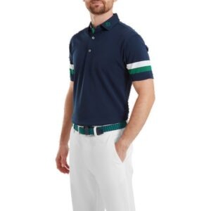 FootJoy heren golf polo sleeve stripe pique navy