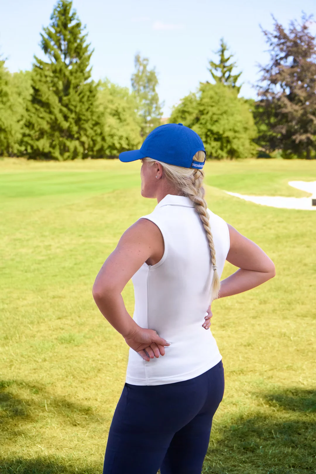 Lady golfer cap met marker blue - Afbeelding 6