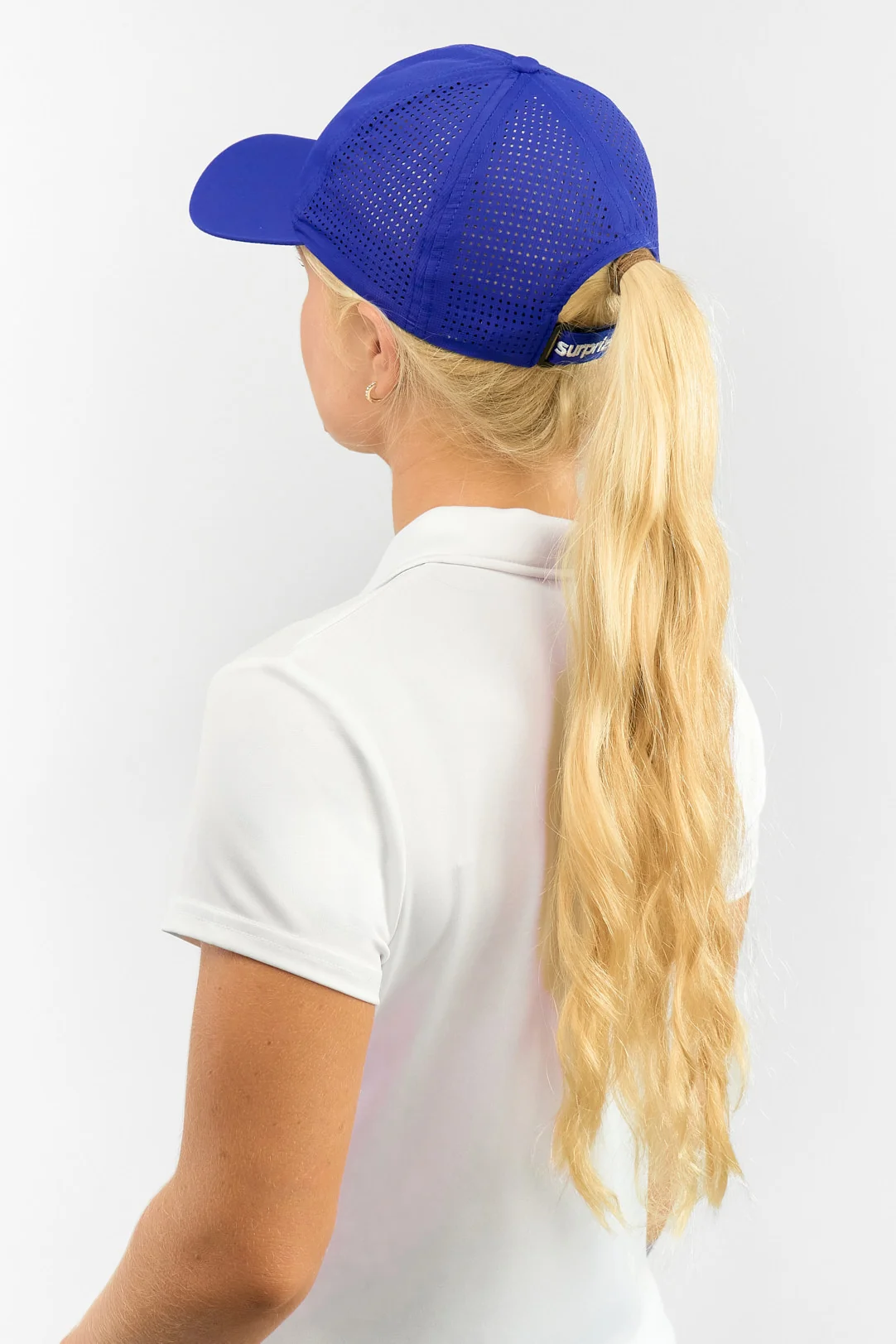 Lady golfer cap met marker blue - Afbeelding 3