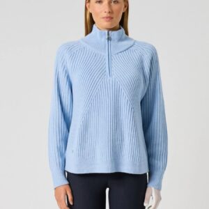 Daily Sports Hudson LS Pullover Dames Light Blue – Gevoerde Windwerende Golftrui