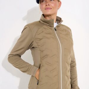 Abacus Portrush Hybrid Golfjas Dames Taupe – Winddicht & Warm
