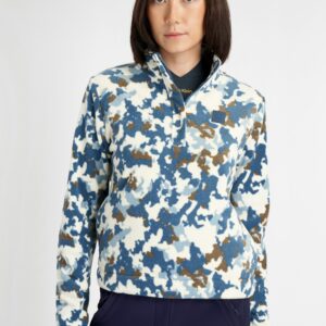 Calvin Klein Celyn Blur Print 1/2 Zip Fleece Dames – Warme Golf Midlayer