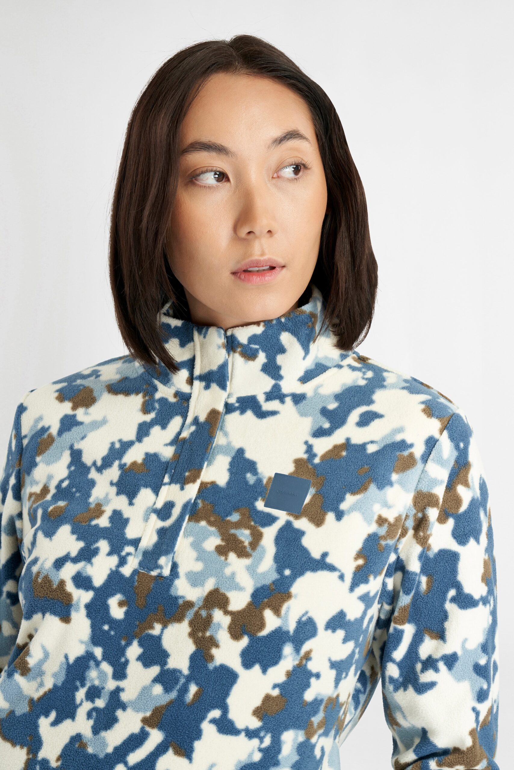 Calvin Klein Celyn Blur Print 1/2 Zip Fleece Dames – Warme Golf Midlayer - Afbeelding 8