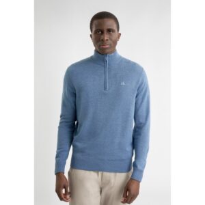 Calvin Klein Avenue Sweater Heren Denim – Golf Pullover met Half-Zip