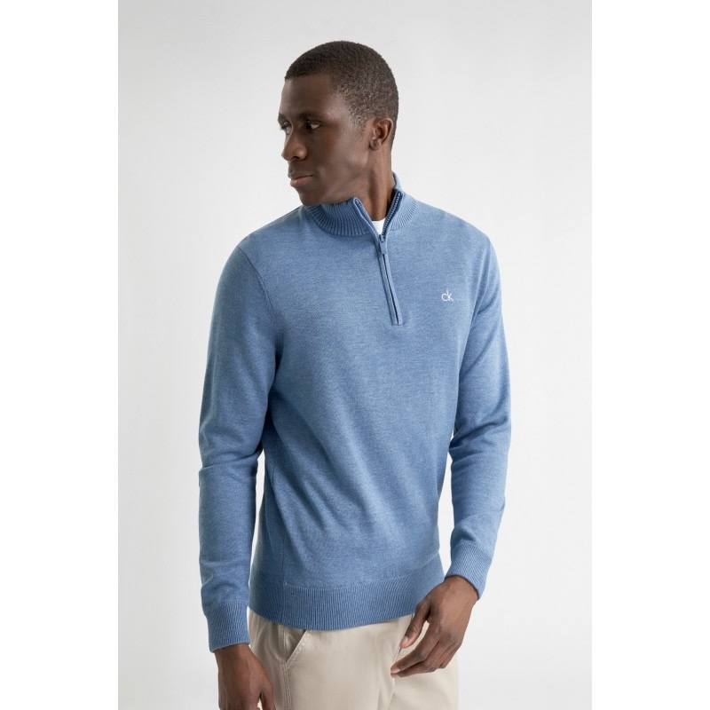 Calvin Klein Avenue Sweater Heren Denim – Golf Pullover met Half-Zip - Afbeelding 3