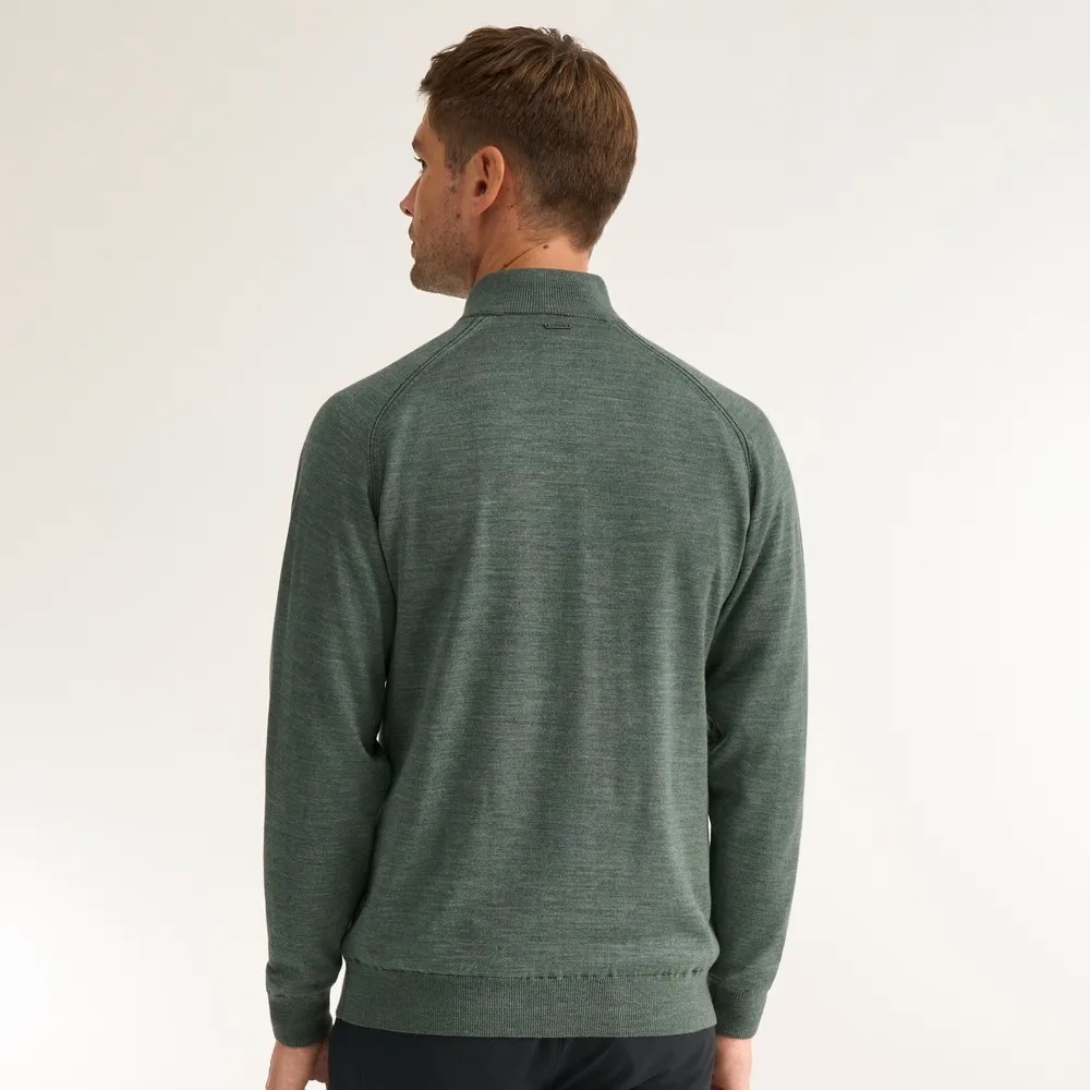 PING Hugh Lined Quarter Zip Golftrui Heren Laurel Marl – Windwerend - Afbeelding 3