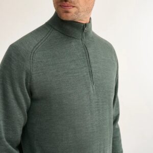 PING Hugh Lined Quarter Zip Golftrui Heren Laurel Marl – Windwerend