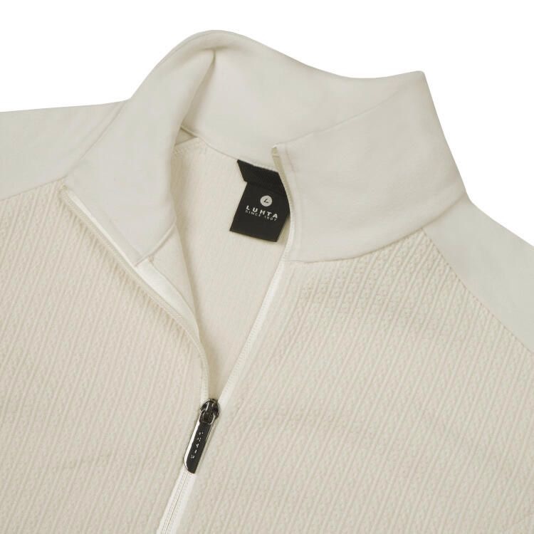 Luhta Auvois Midlayer Vest Dames Roomwit – Full Zip Golfvest