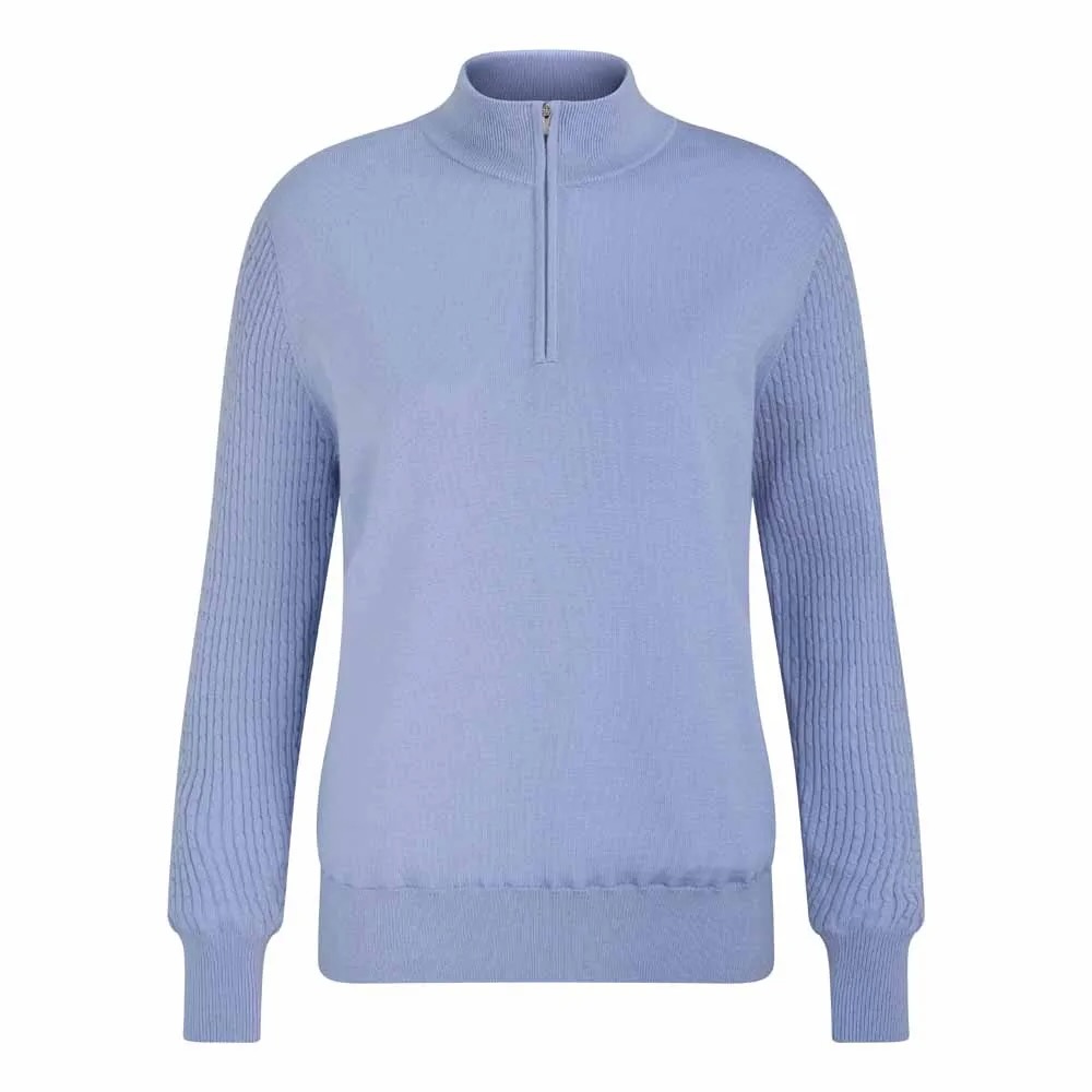 PING Pamela Lined Quarter Zip Golftrui Dames Viola – Merinowol - Afbeelding 4