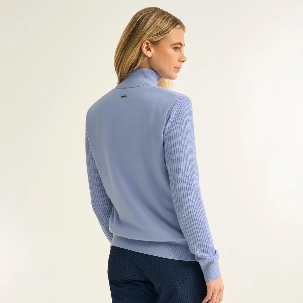 PING Pamela Lined Quarter Zip Golftrui Dames Viola – Merinowol - Afbeelding 3