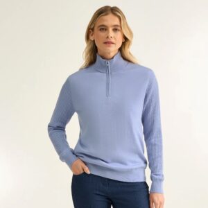 PING Pamela Lined Quarter Zip Golftrui Dames Viola – Merinowol